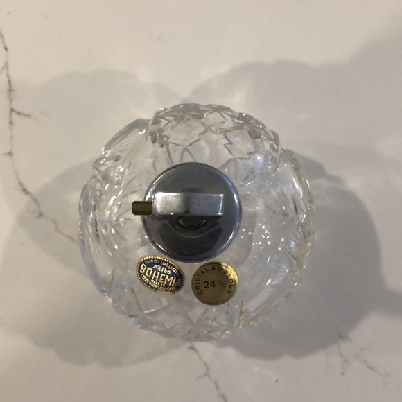 Antique Cristal Au aplomb crystal Bohemia hand cut 24% perfume bottle  spray - Picture 5 of 7